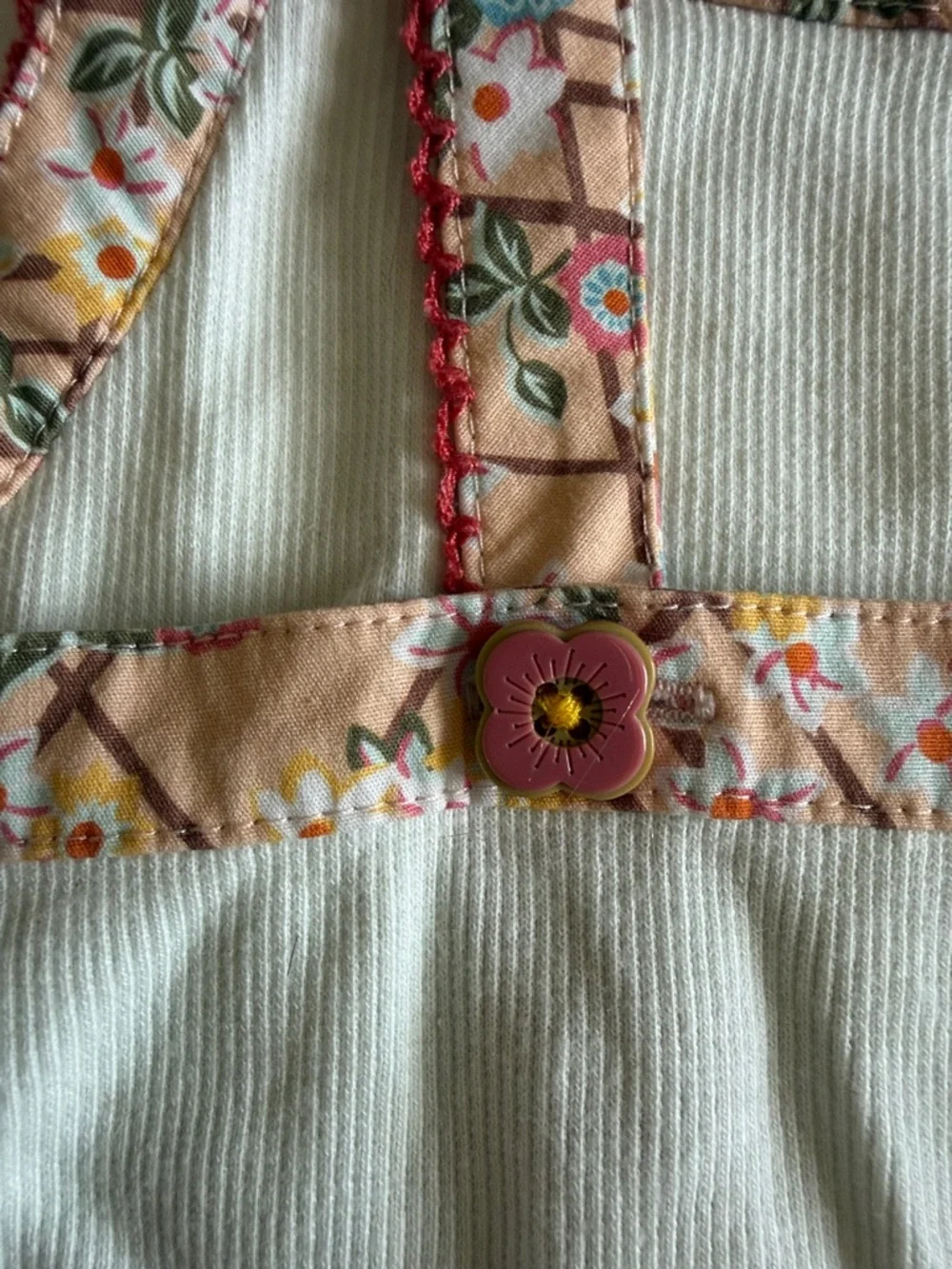 Matilda Jane Pale Blue Tank Top with Picot & Floral Trim EUC - Picture 4 of 5